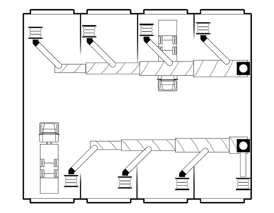 Hose Reel Exhaust Layout Example
